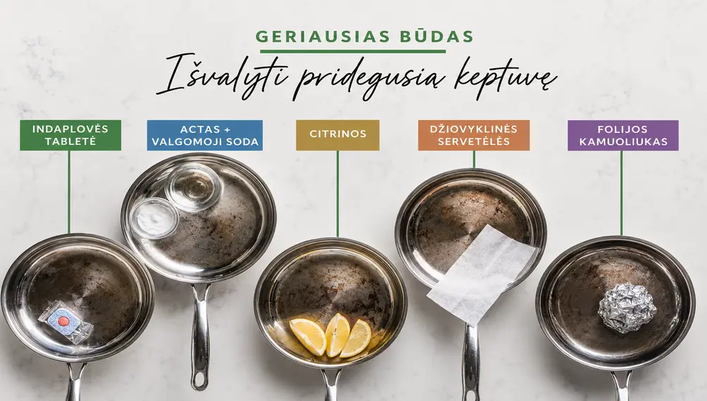 kaip valyti pridegusį puodą