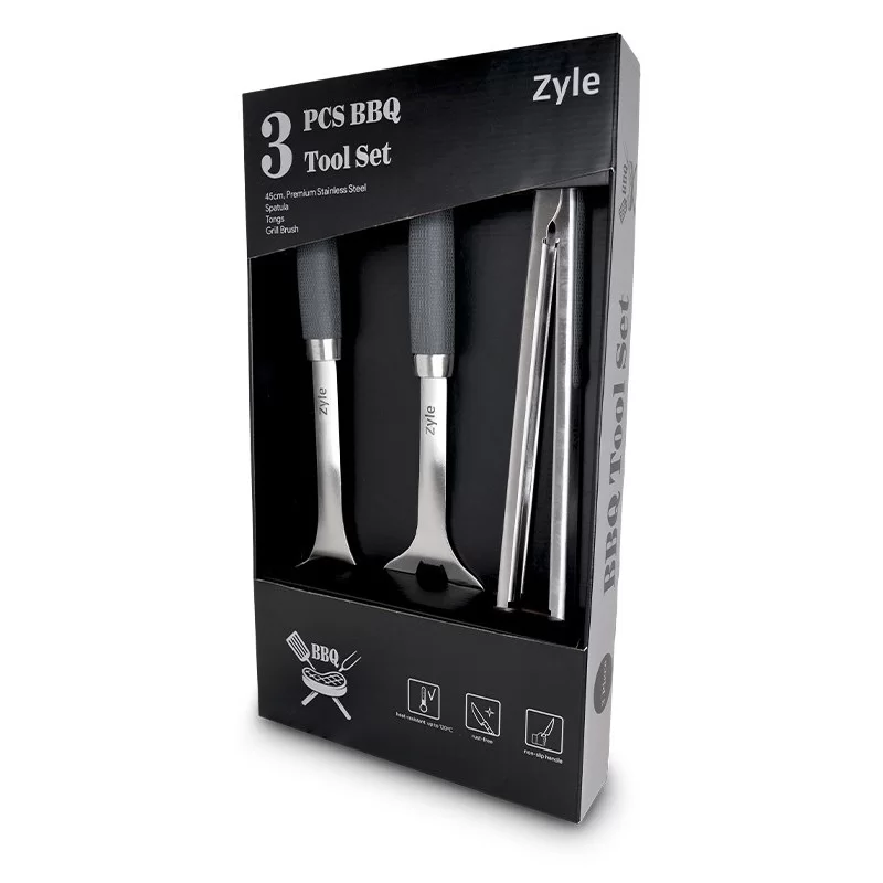 grilio-irankiu-rinkinys-zyle-bbq-tool-set-zy100set-rinkinyje-3-vnt-irankiu-sepetelis-mentele-znyples grilio įrankiai