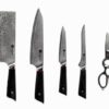 Damasko plieno peilių rinkinys su stovu KAMAZAKI KZI004SET
