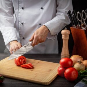 Damasko plieno peilių rinkinys su stovu KAMAZAKI KZI004SET
